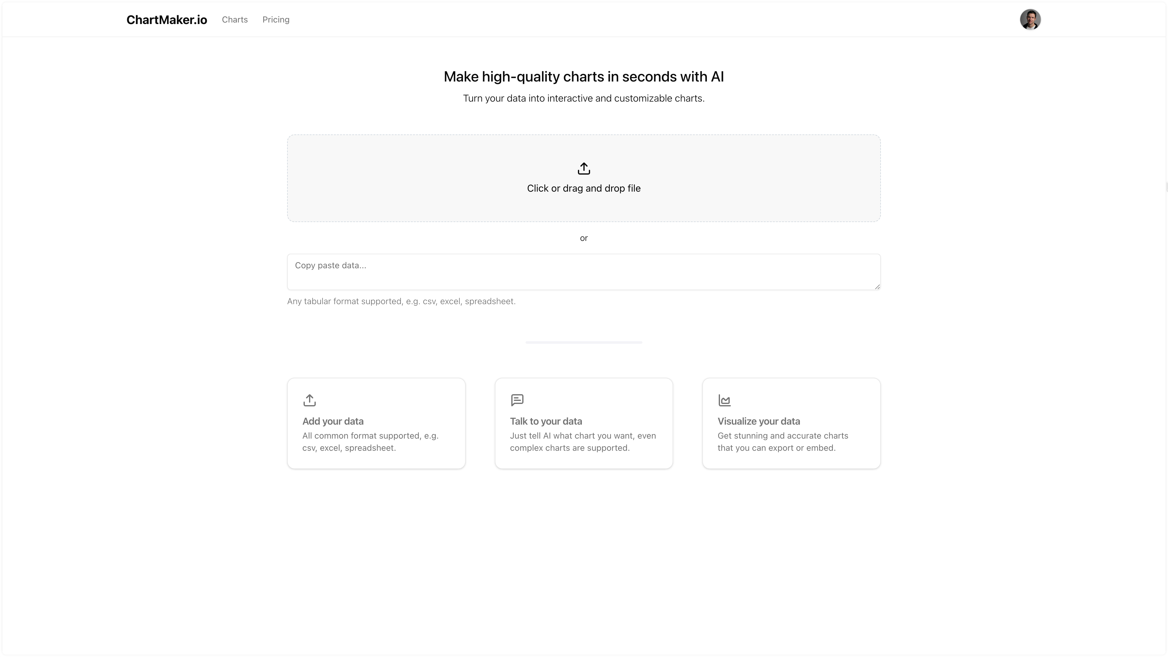 Chartmaker.io frontpage